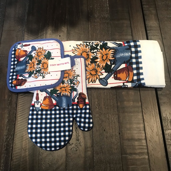 Cotton BRAND NEW Oven Mitt,Pot Holder Towel Set - Picture 3 of 7